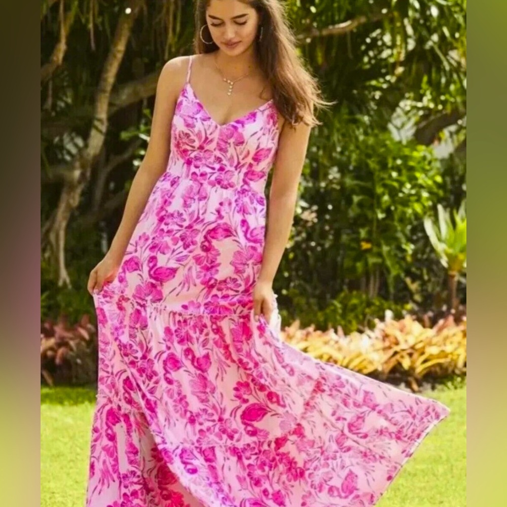 Lilly Pulitzer NWT Melody Maxi Dress in Flamingle Size 8